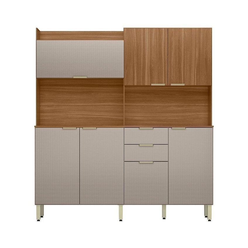 Cozinha Compacta Pitaya 7 Portas 2 Gavetas MDF MDP 178cm Amendola Touch Nude Demóbile - imagem 4
