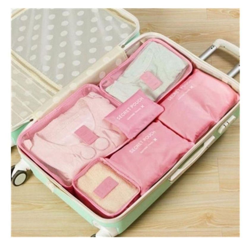Kit Organizador Kangur 2856 6 Em 1 Para Malas De Viagem Rosa - imagem 2