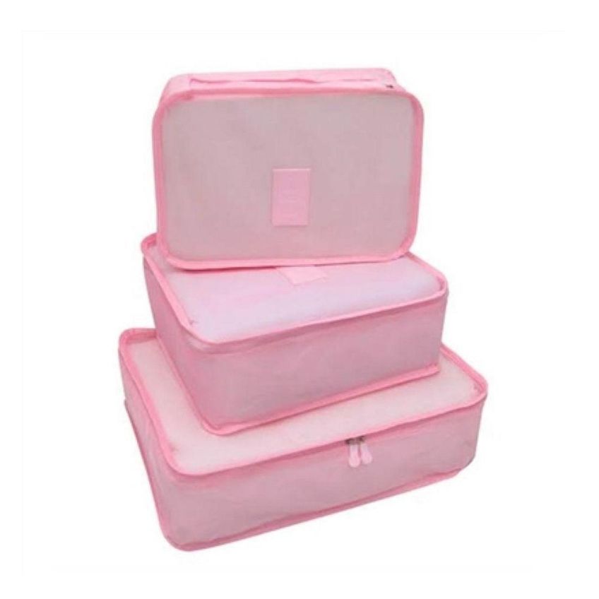 Kit Organizador Kangur 2856 6 Em 1 Para Malas De Viagem Rosa - imagem 3