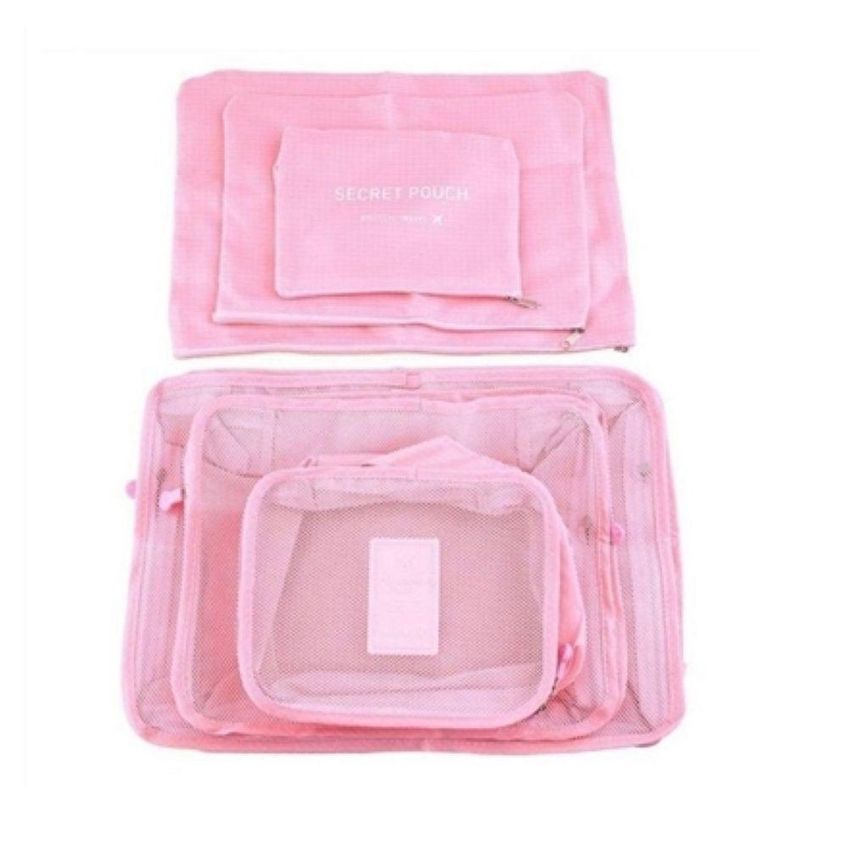 Kit Organizador Kangur 2856 6 Em 1 Para Malas De Viagem Rosa - imagem 4