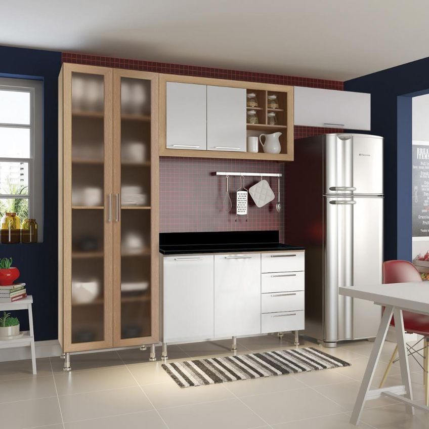 Armario De Cozinha Aspen A48 4 Gavetas Mdf-mdp Amadeirado Ditália Móveis - imagem 5