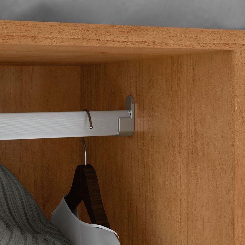 Guarda Roupa Casal Jazz 6 Portas De Bater 3 Gavetas Mdf-mdp Amendoa Clean-off White Móveis Lopas - imagem 3