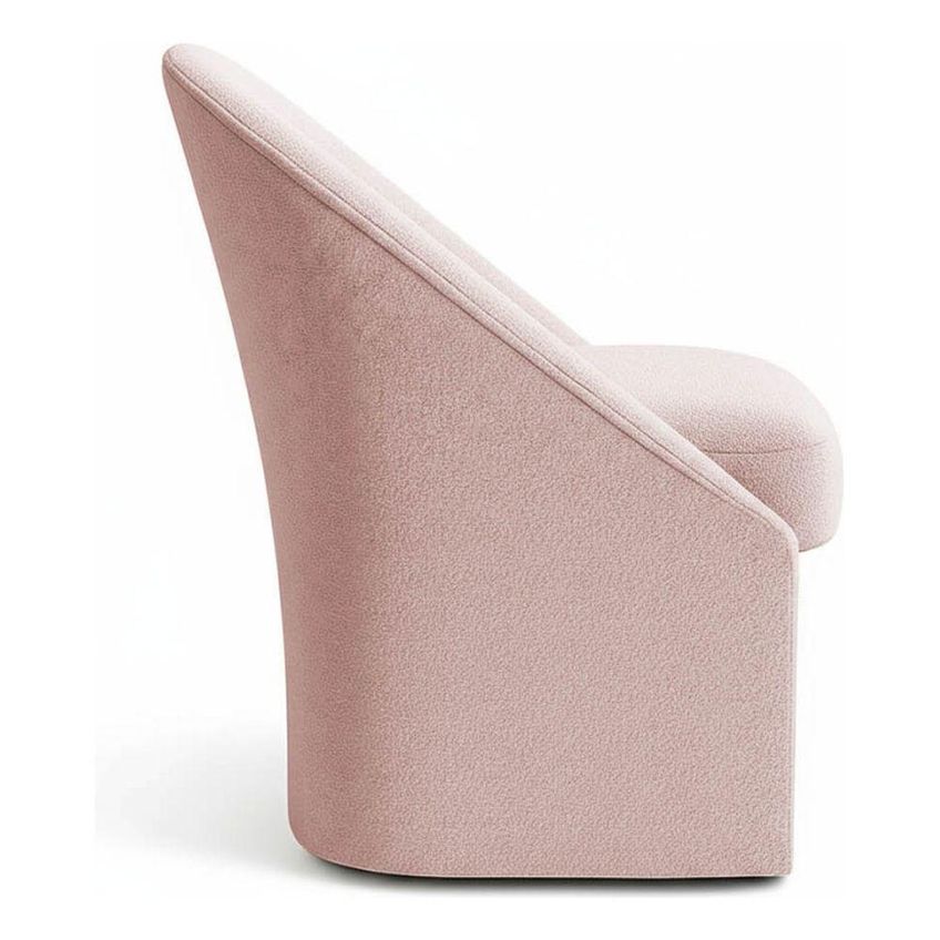 Kit 4 Cadeiras Poltrona Malli Madeira Bouclê Rosa Pallazio - imagem 3