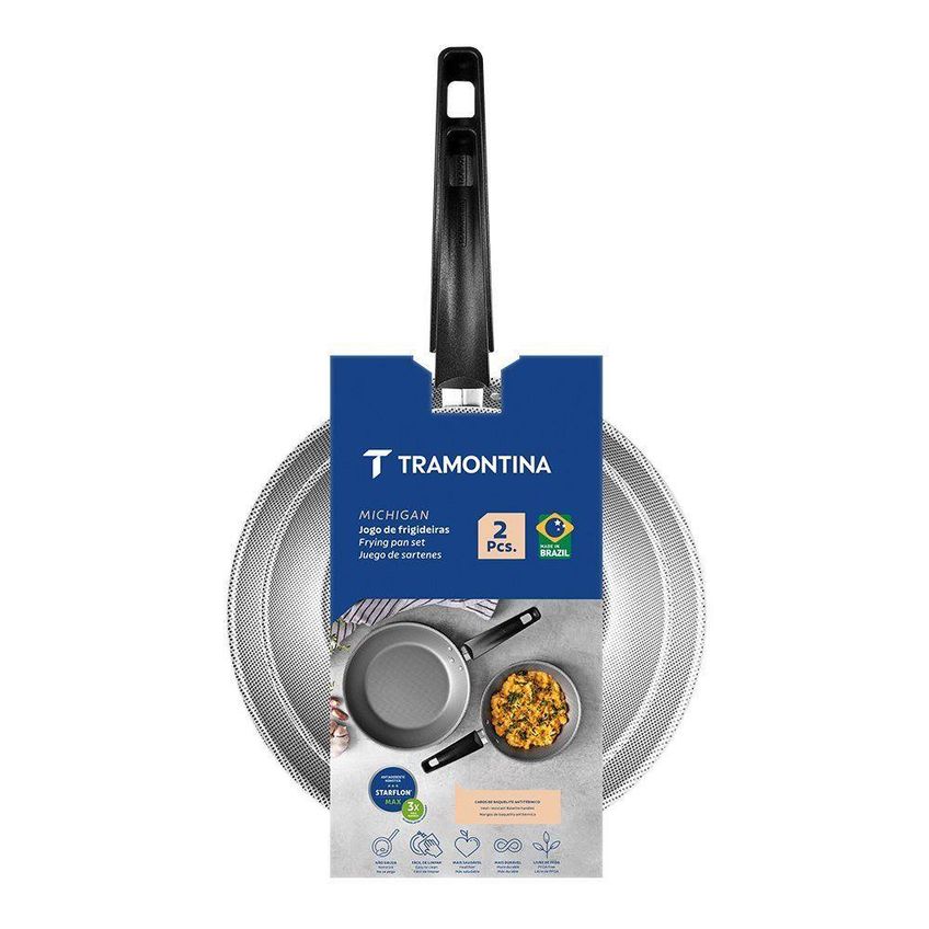 Jogo De Frigideiras Michigan Alumínio Antiaderente 16cm E 20cm Tramontina - imagem 3