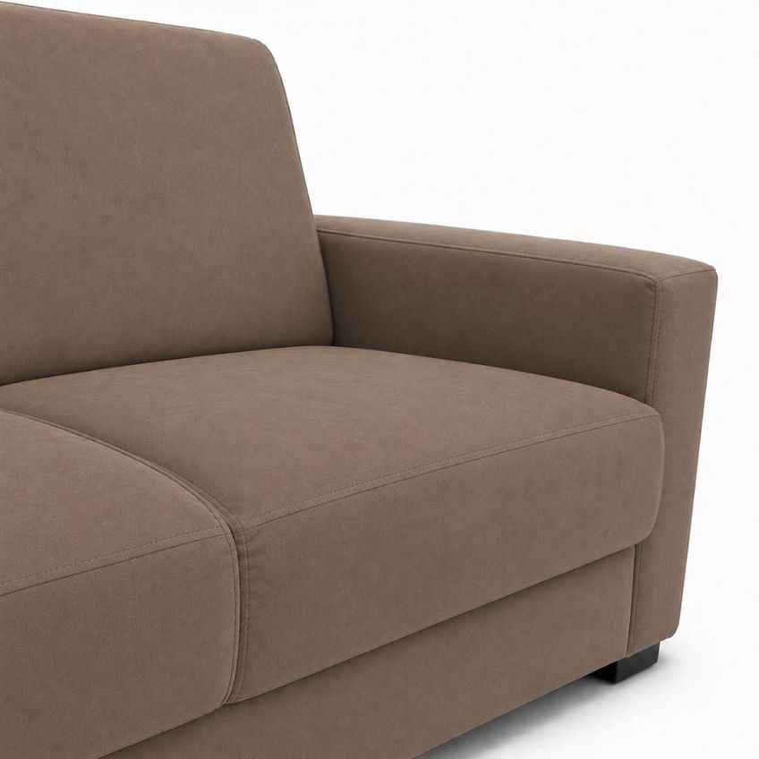Sofá Namoradeira 3 Lugares 200cm Cappuccino Suede Tatite Decor - imagem 3
