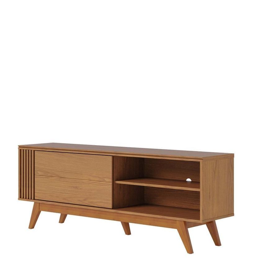 Bancada Ottawa Para TV 65" 160cm MDF-MDP Com Porta Deslizante Amadeirado Colibri Móveis - imagem 3