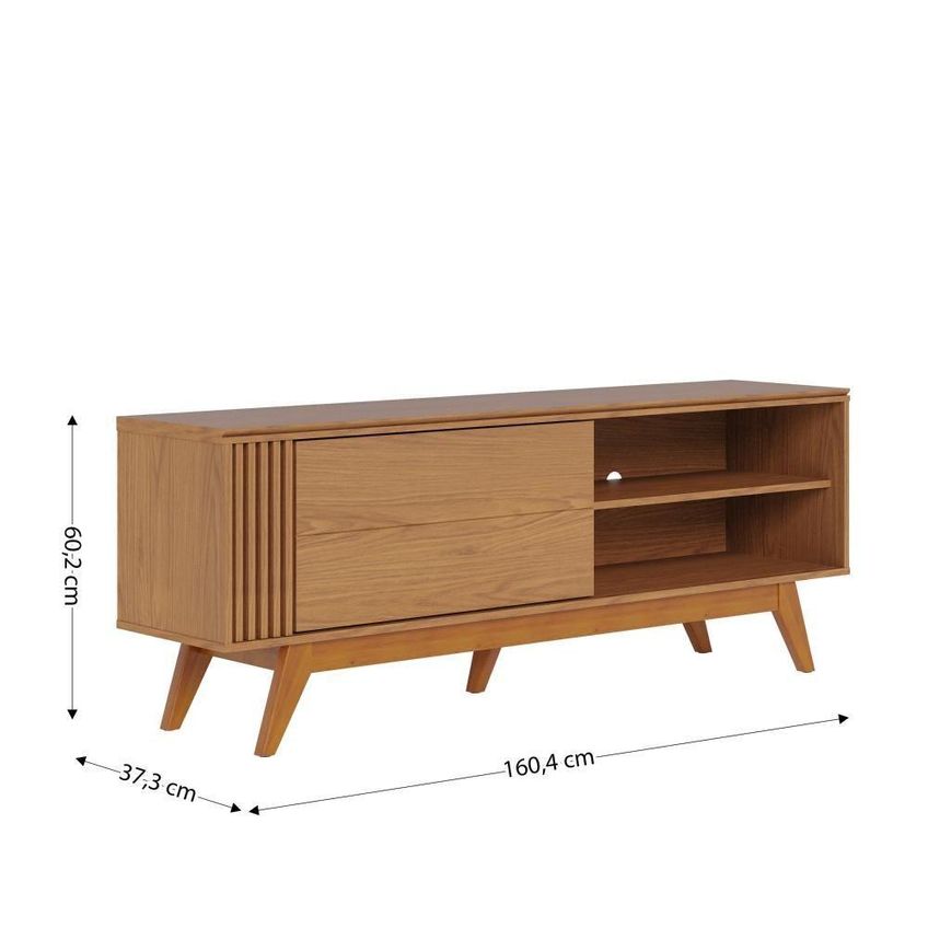 Bancada Ottawa Para TV 65" 160cm MDF-MDP Com Porta Deslizante Amadeirado Colibri Móveis - imagem 4