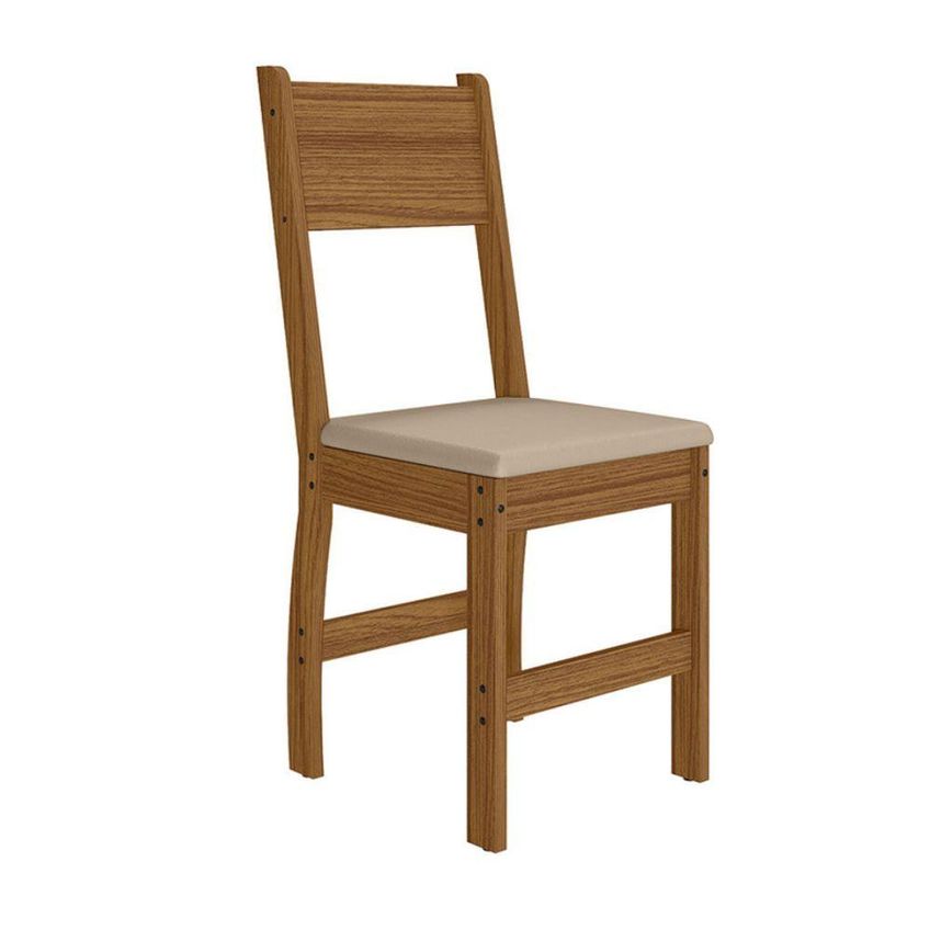Kit 2 Cadeiras De Jantar Milano MDF Tecido Bege Pallazio - imagem 3