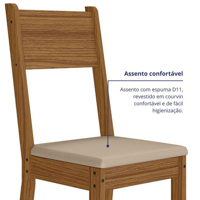 Kit 2 Cadeiras De Jantar Milano MDF Tecido Bege Pallazio - imagem 5