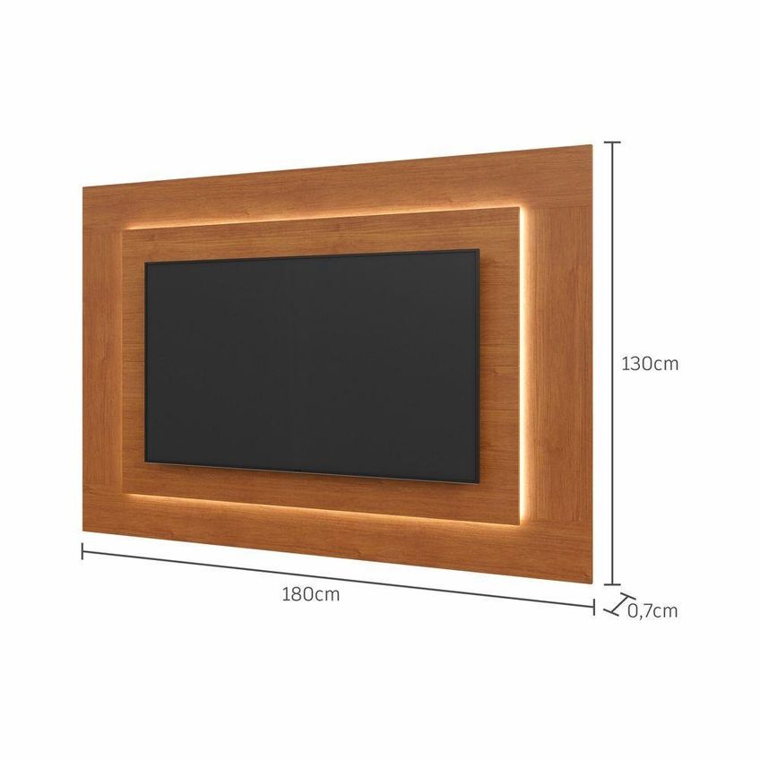Painel Grécia Para TV 65" 180cm MDF-MDP Com Iluminação LED Off White Mavaular - imagem 2