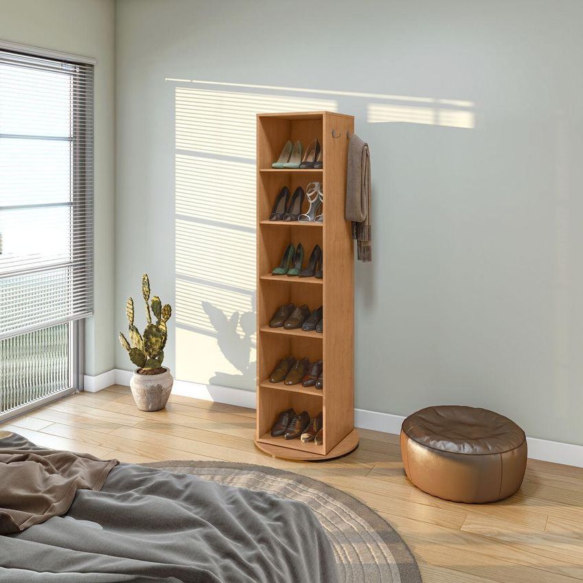 Sapateira Esthela 1 Porta 5 Prateleiras 65cm Mdf-mdp Amêndoa - imagem 4