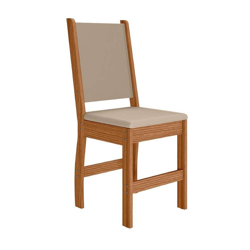 Kit 8 Cadeiras De Jantar Clara Mdf Courino Bege Pallazio - imagem 3