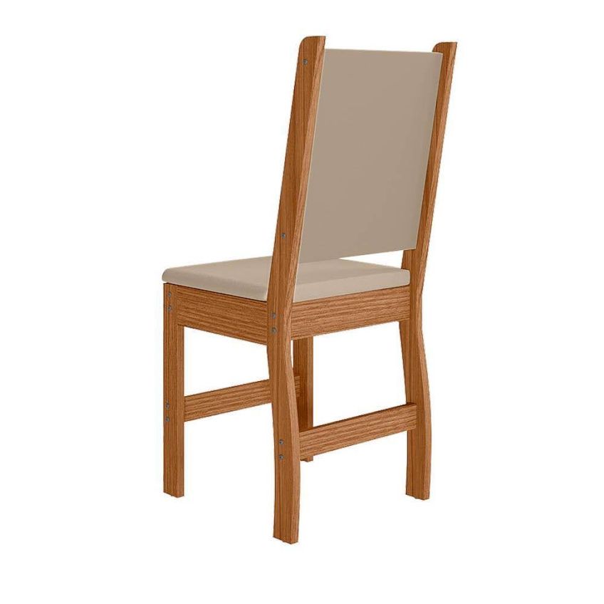 Kit 8 Cadeiras De Jantar Clara Mdf Courino Bege Pallazio - imagem 5