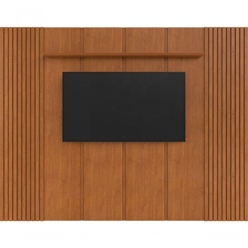 Painel Para TV Apolo 75" 234cm MDF Com Prateleira Amadeirado Mavaular Móveis - imagem 3