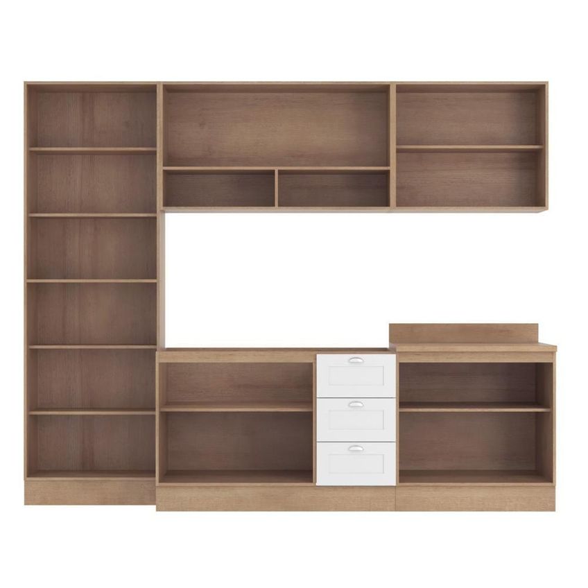 Cozinha Completa Denver 9 Portas 3 Gavetas MDF-MDP 270cm Branco Ditália Móveis - imagem 4