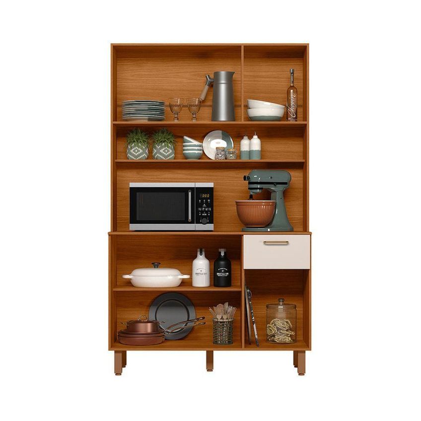 Kit Cozinha New Livia 6 Portas 1 Gaveta MDF-MDP Freijó Pallazio - imagem 4
