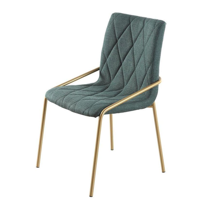 Kit 4 Cadeiras Anitta Aço Carbono Dourado Linho Verde Exclusiva Home & Decor - imagem 3