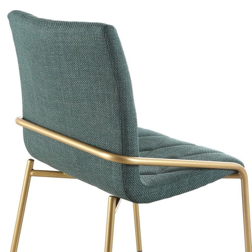 Kit 4 Cadeiras Anitta Aço Carbono Dourado Linho Verde Exclusiva Home & Decor - imagem 5