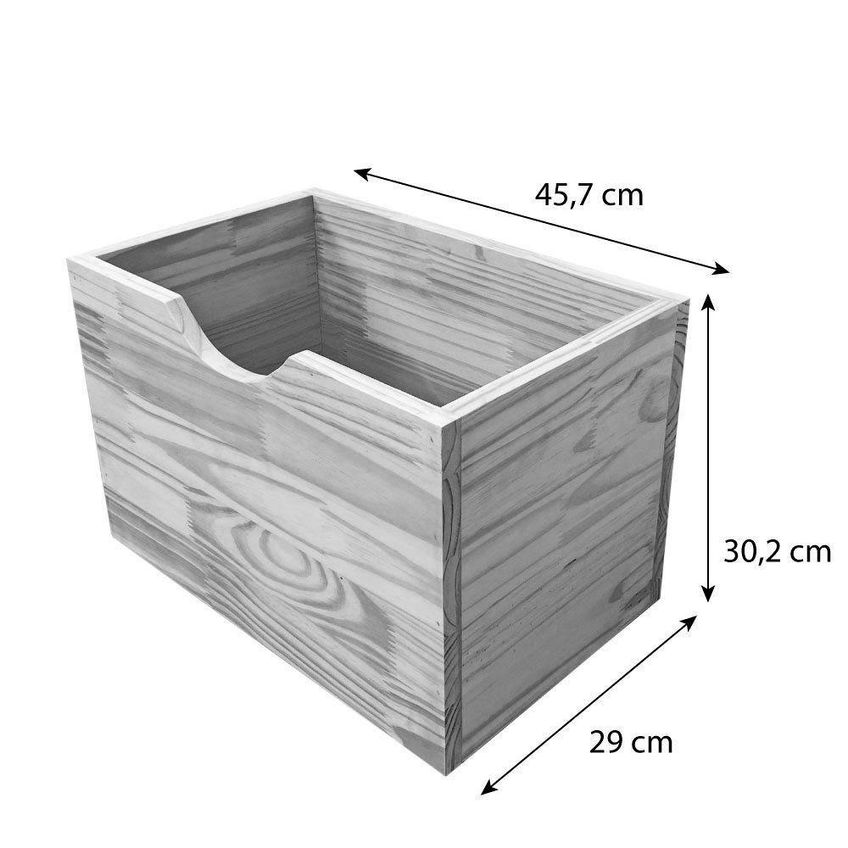 Aparador Linea Slim Moderno Sem Porta 1 Gaveta Madeira Maciça 53cm Branco E Natural Artfactory - imagem 3