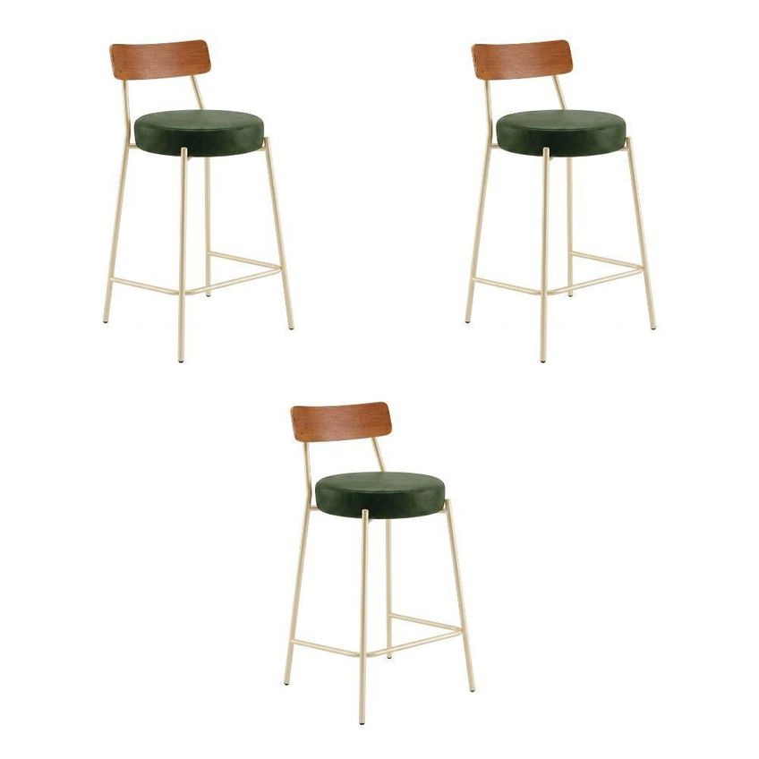 Banqueta Londrina Pu D03 Assento Pu Base Fixa Com Encosto 95cm Verde D'rossi - imagem 4