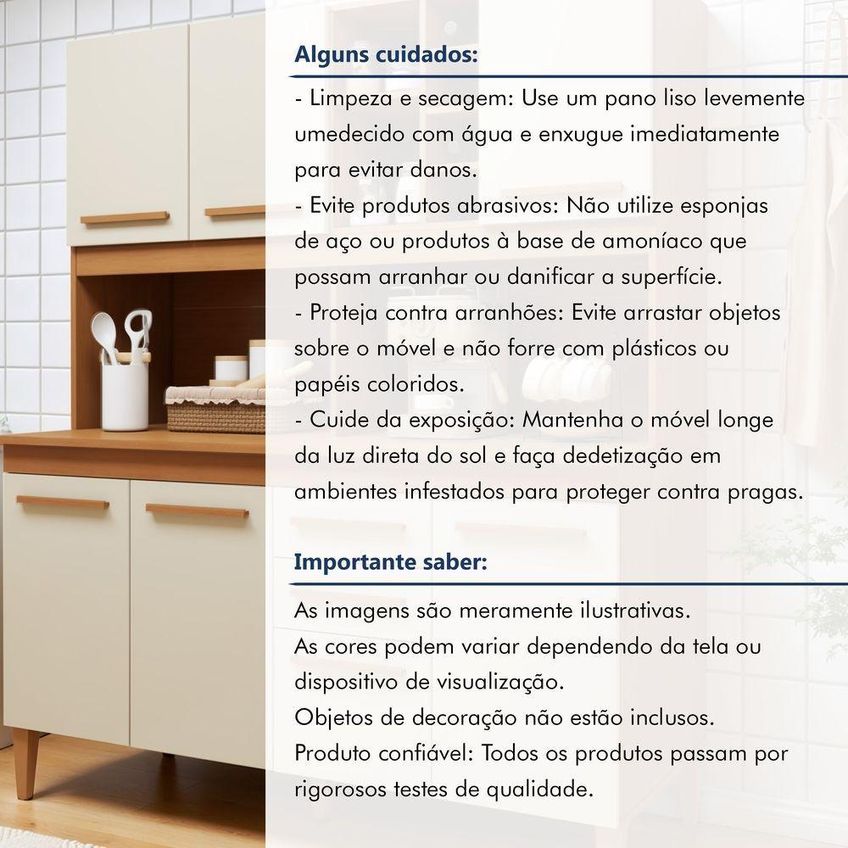 Kit Cozinha Compacta Toronto 7 Portas 2 Gavetas Mdp 153cm Off White Kaiki Móveis - imagem 5