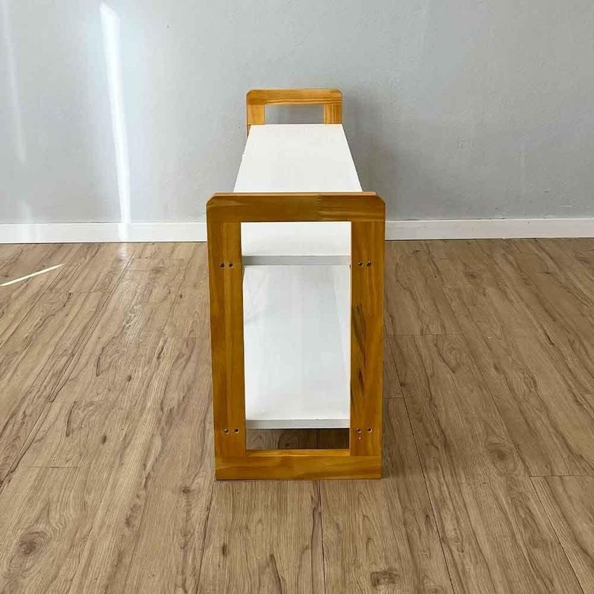Rack TV Linea para TV 55" 140cm Madeira Pinus Fosco Branco e Nozes Artfactory Design - imagem 3