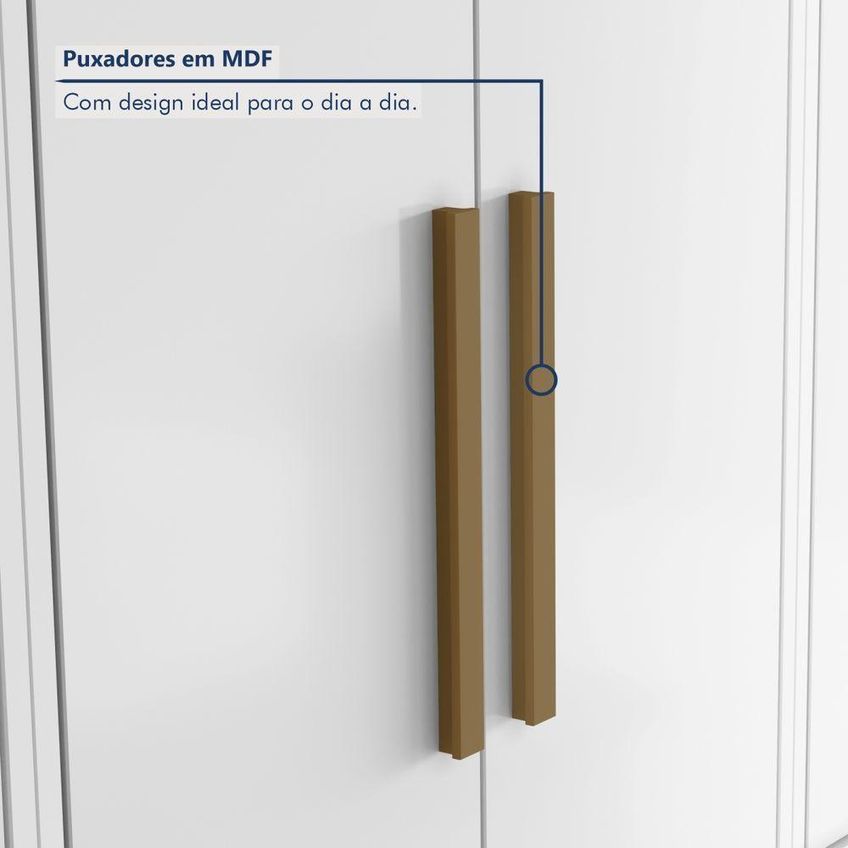 Armário Aéreo Lorena 60cm 2 Portas MDF MDP Porta de Bater Branco - imagem 4