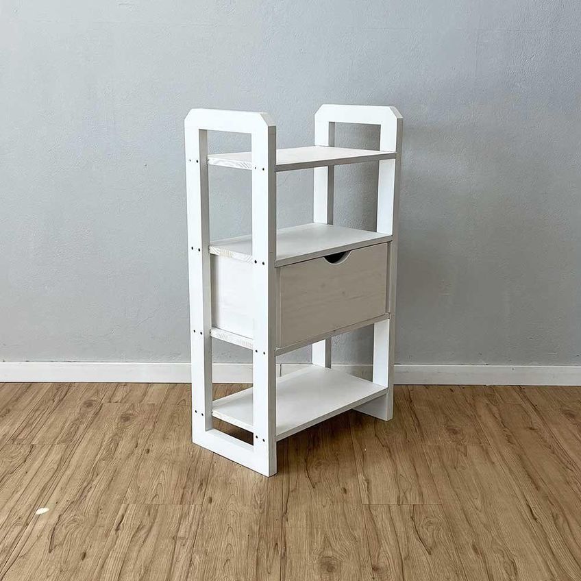 Aparador Linea Slim Moderno Sem Porta 1 Gaveta Madeira Maciça 54cm Branco Artfactory Design - imagem 4