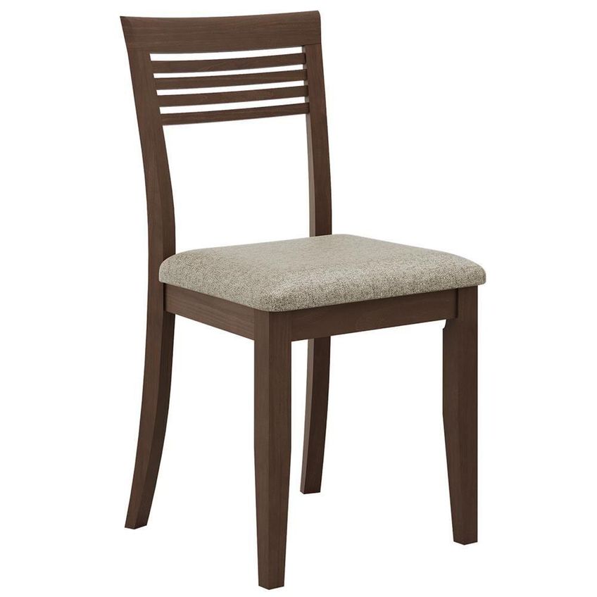 Cadeira De Jantar Lazuli Madeira Maciça Estofado Em Linho Café Lyam Decor - imagem 3