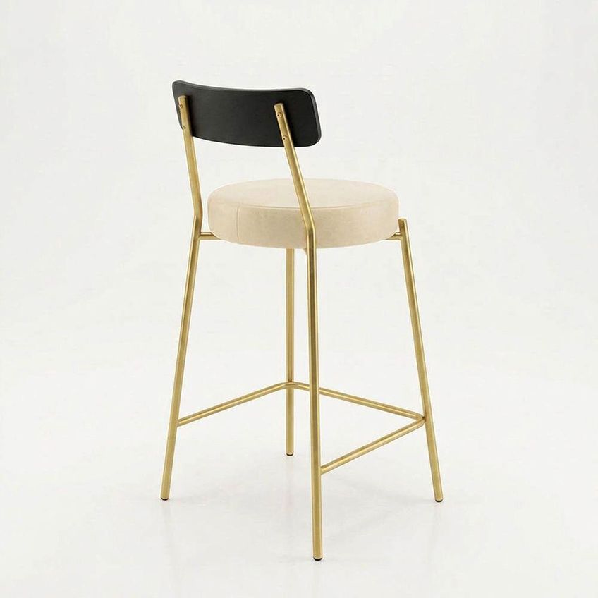 Banqueta Londrina Pu D03 Assento Em Pu Base Fixa Com Encosto 95cm Bege D'rossi - imagem 5