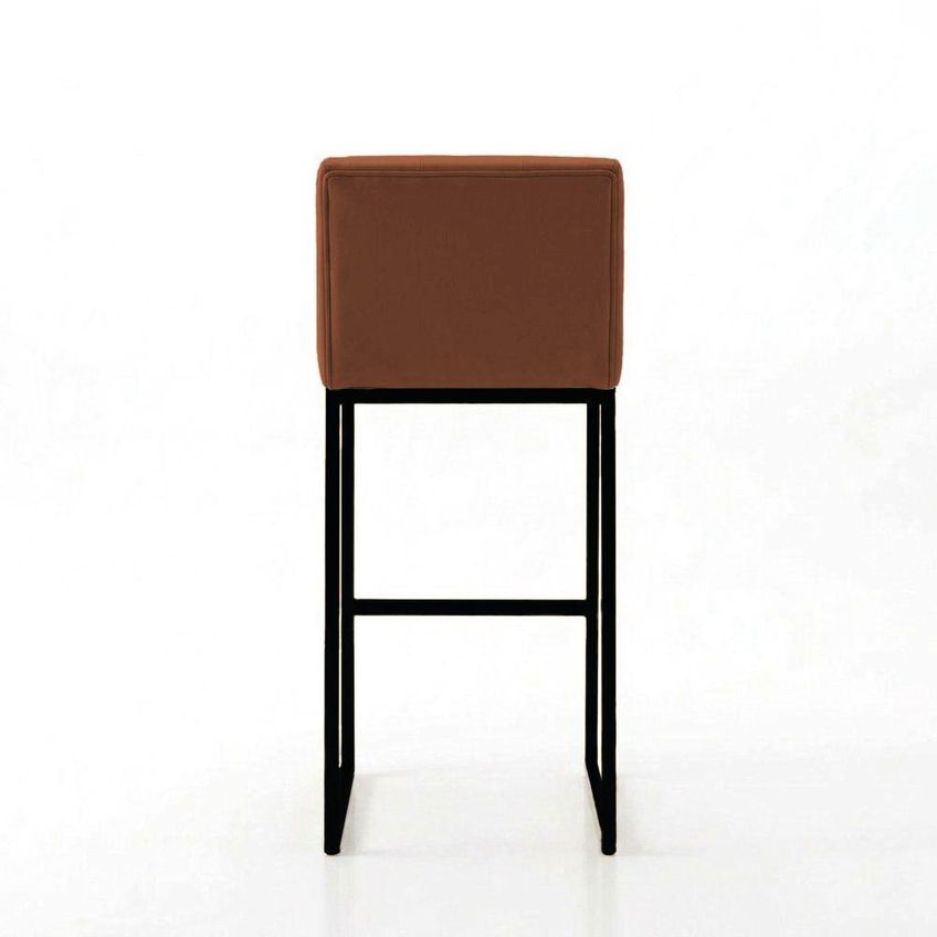 Kit 2 Banquetas Lirina Pu Nozes Base Fixa Com Encosto Industrial Preto D'rossi - imagem 4