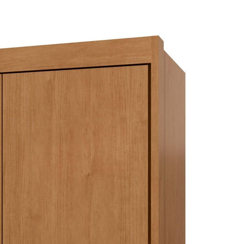 Guarda Roupa Casal Aries 6 Portas De Bater 5 Gavetas MDP Amendoa Clean Móveis Lopas - imagem 3