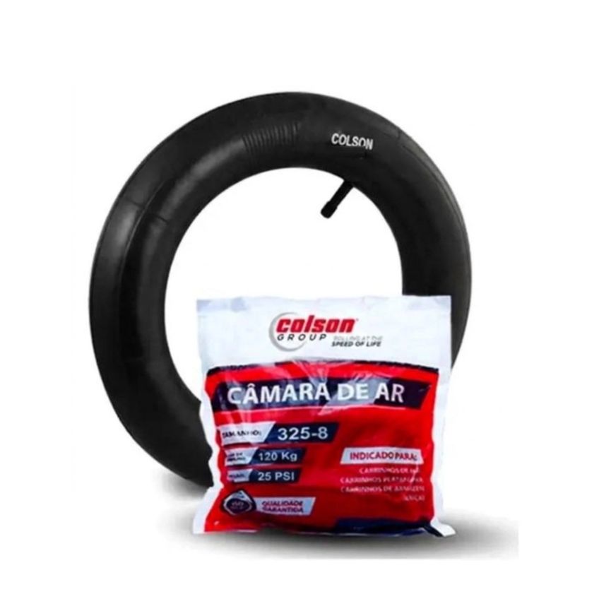 Kit Pneu Borracha 2 Lonas Câmara P/ Carrinho Mão 3,25x8" - imagem 3