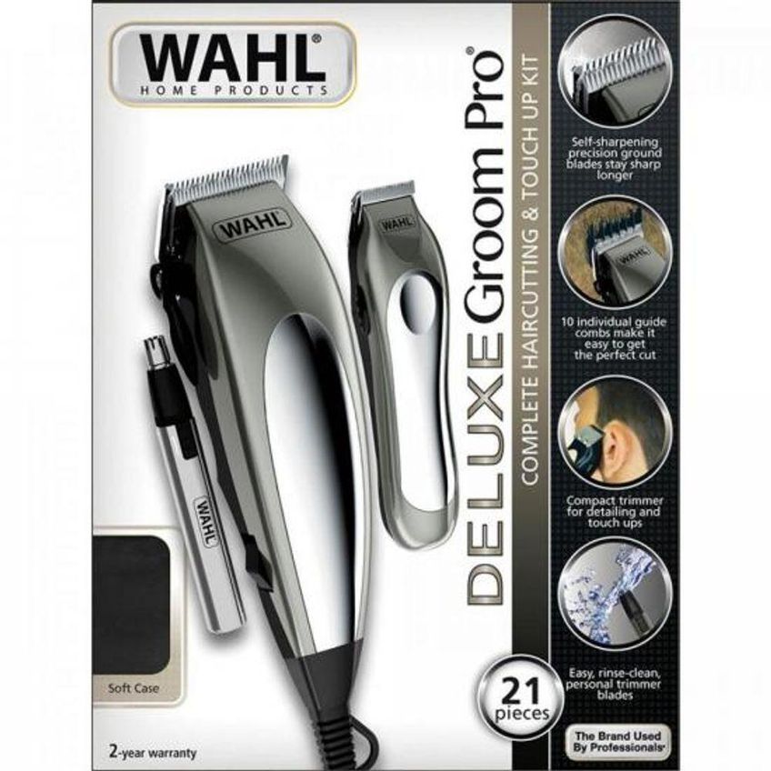 Kit De Máquina De Corte E Aparador Deluxe Groom Pro Para Cabelo Rosto Corpo Com Lâmina Aço Inox - imagem 2