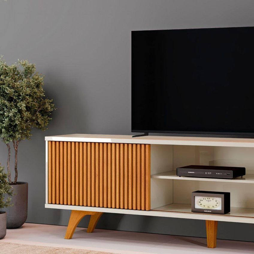 Rack Para TV Gaia 75 218cm em MDF com Portas Naturalle-Off Mavaular Móveis - imagem 2