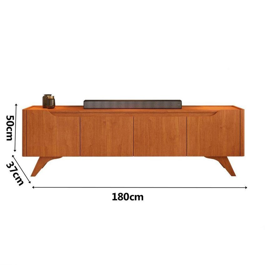 Rack Para TV Grécia 75 Polegadas 180cm em MDP com Porta de Correr Naturalle Mavaular Móveis - imagem 3