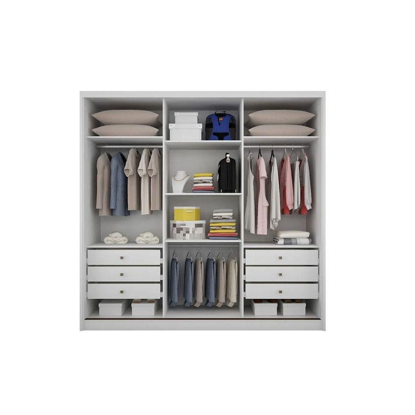 Guarda Roupa Casal Montebello 6 Portas De Bater 6 Gavetas Mdf Neve Móveis Novo Horizonte - imagem 5