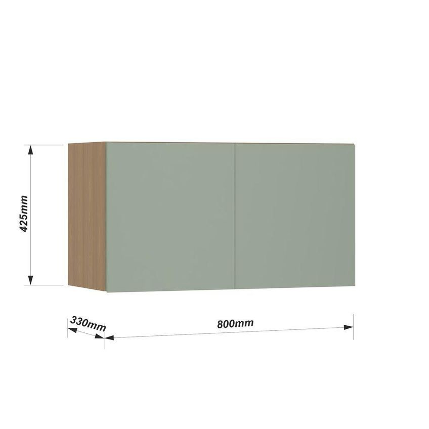 Armário Aéreo Para Geladeira Slim 2 Portas Mdp 80cm Freijó Verde Jade Luciane Móveis - imagem 3
