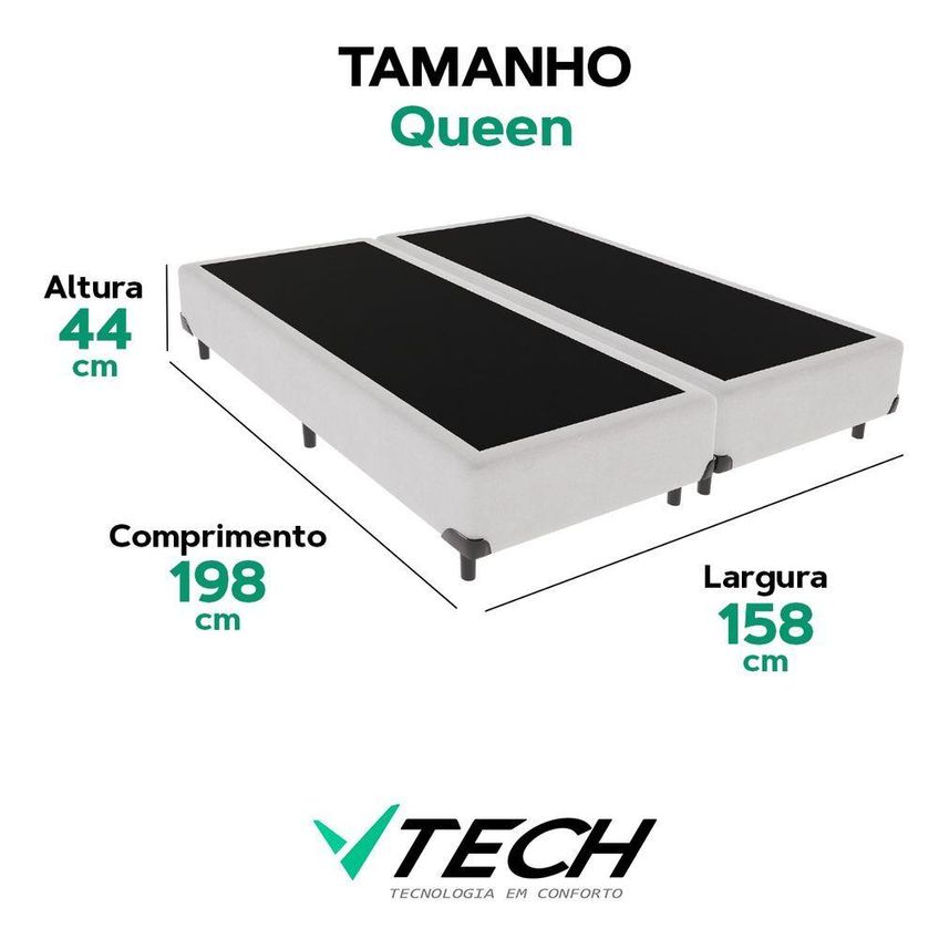 Cama Box Queen Cama Box Estrutura Madeira Inteiriça Branco Vtech - imagem 2