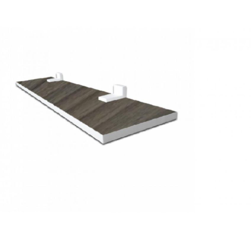 Prateleira Linha-furta Cor [f031] 80x20cm Mdf Com Borda Pvc E Cantoneiras Fixação Parafuso Branco - imagem 3