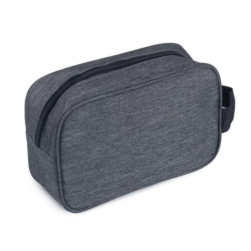 Necessaire Grande Em Poliéster 300d Com Alça Lateral 4l Cinza Para Organização De Itens - imagem 3