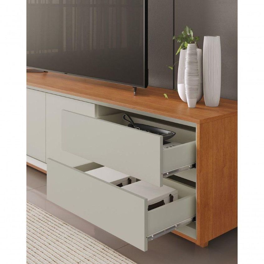 Rack Para TV Prime 75 250cm em MDF Naturalle-Off Mavaular Móveis - imagem 4