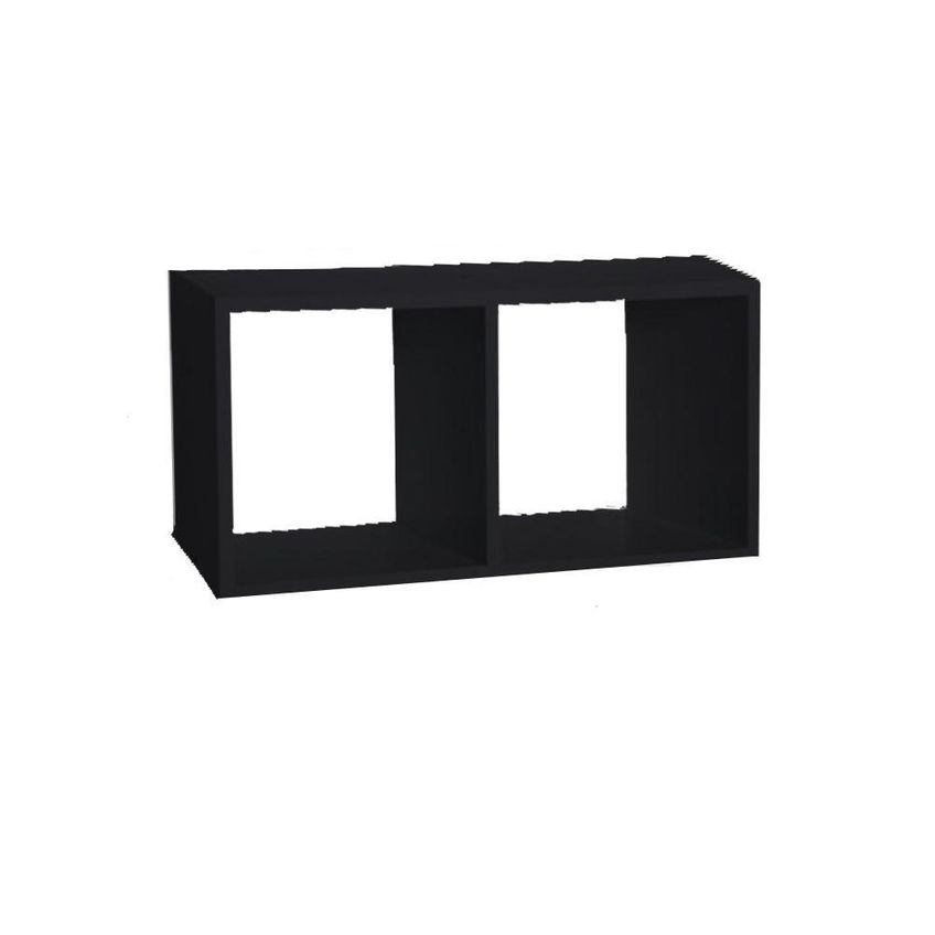 Nicho Duplo F031 40x20x20cm Em MDF De Reflorestamento Para Organização Preto - imagem 4