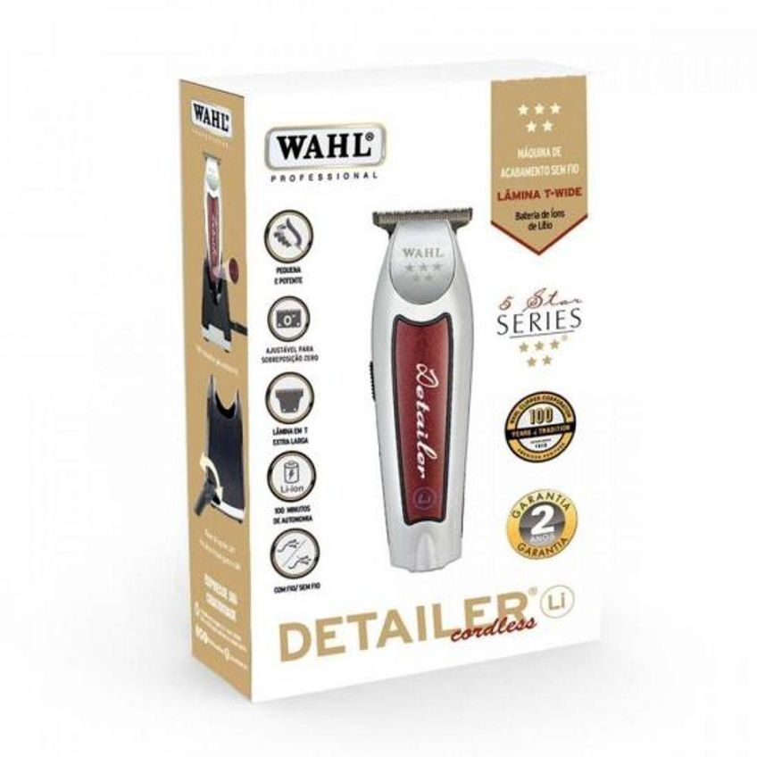 Máquina De Acabamento Detailer Cordless Silver Lithium Para Cabelo Lâmina De Alta Precisão Sem Fio - imagem 4