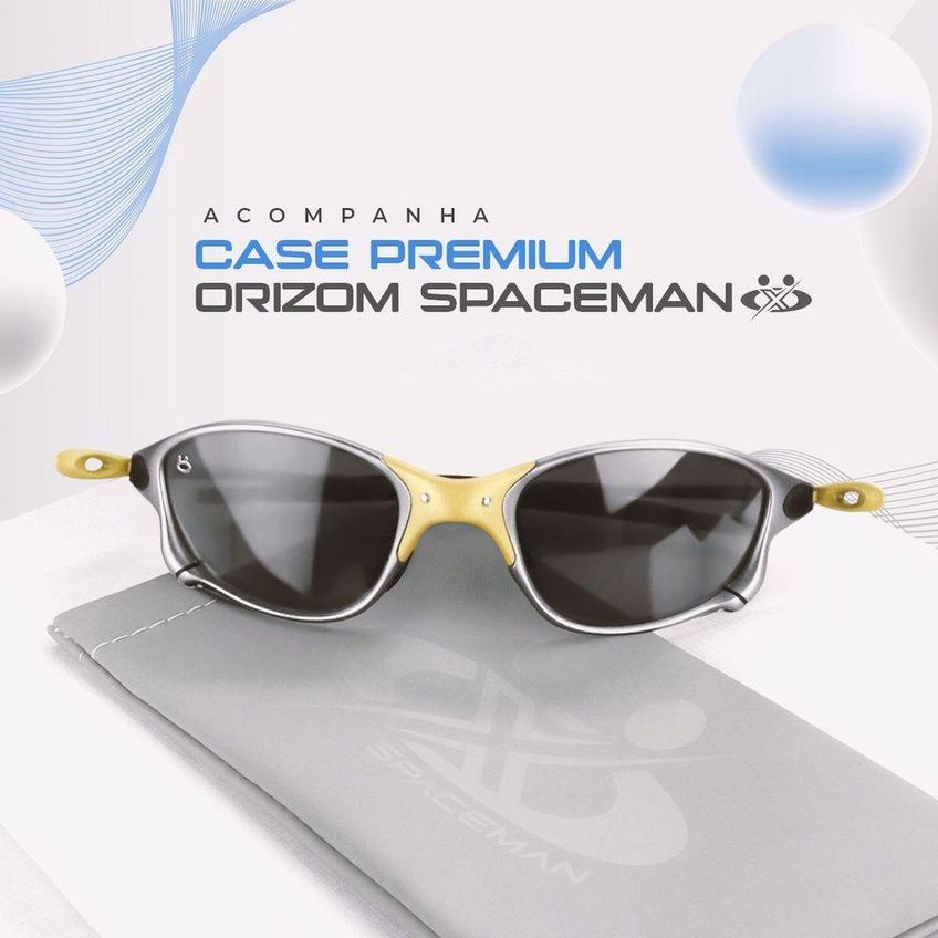 Óculos De Sol Orizom Spaceman X Metal 16 Cinza Com Lente Espelhada Polarizada Adulto - imagem 2