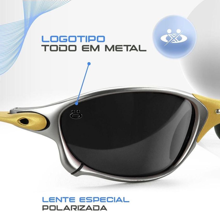 Óculos De Sol Orizom Spaceman X Metal 16 Cinza Com Lente Espelhada Polarizada Adulto - imagem 3