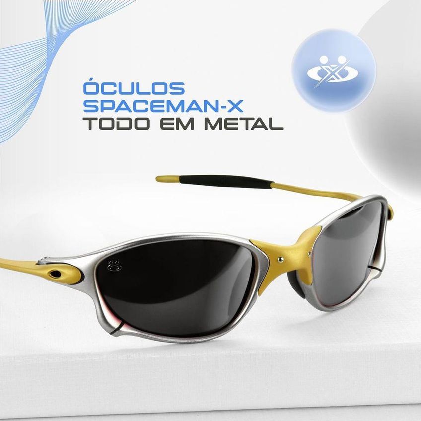Óculos De Sol Orizom Spaceman X Metal 16 Cinza Com Lente Espelhada Polarizada Adulto - imagem 4