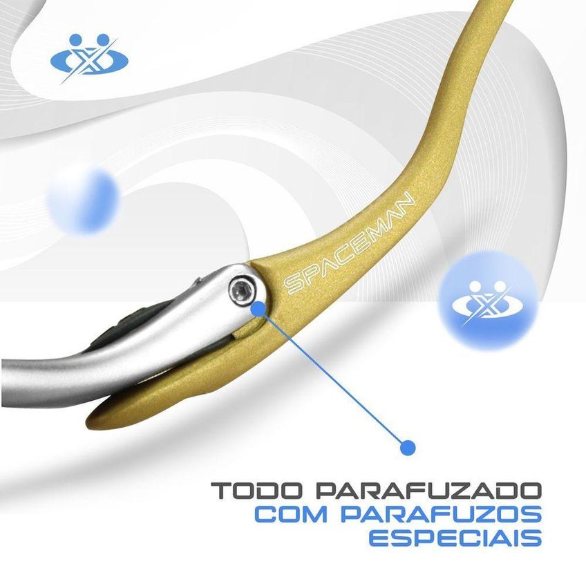 Óculos De Sol Orizom Spaceman X Metal 16 Cinza Com Lente Espelhada Polarizada Adulto - imagem 5
