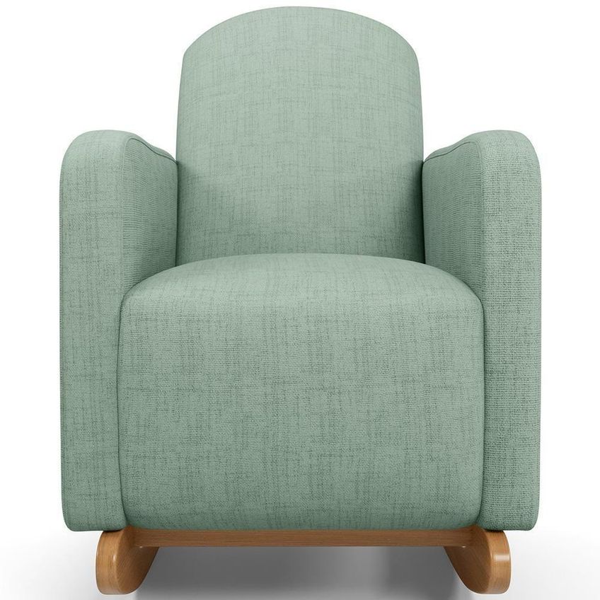 Poltrona De Amamentação Com Balanço Saori W01 Em Linho 67cm Verde Menta Lyam Decor - imagem 3