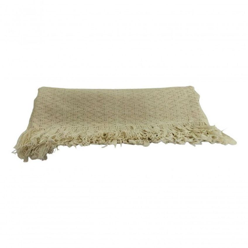Manta Decorativa De Renda Jamaicano King 2,60 X 2,30m 100% Algodão Bege - imagem 3